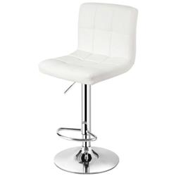 Picture of Total Tactic HW66492WH-1 Adjustable Swivel Bar Stool with PU Leather&#44; White