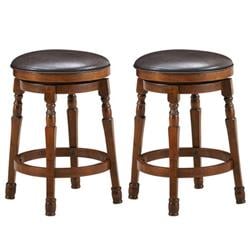 Picture of Total Tactic HW66563 24 in. Swivel Leather Padded Bar Dining Stool - Set of 2