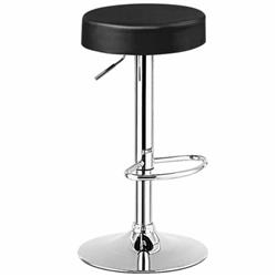 Picture of Total Tactic HW66622BK-1 Round Bar Stool Adjustable Swivel Pub Chair&#44; Black