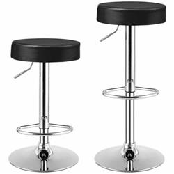 Picture of Total Tactic HW66622BK-2 Adjustable Swivel Round Bar Stool Pub Chair, Black - Set of 2