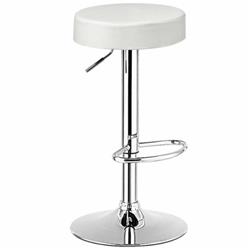 Picture of Total Tactic HW66622WH-1 Round Bar Stool Adjustable Swivel Pub Chair, White