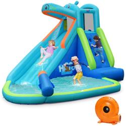 OP70148 Hippo Inflatable Water Slide Bounce House with Air Blower