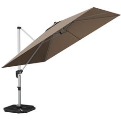OP70233TN 10 ft. 360 deg Tilt Aluminum Square Patio Offset Cantilever Umbrella without Weight Base, Tan -  Total Tactic