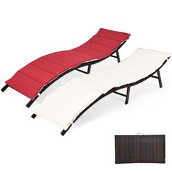OP70260RE Folding Patio Lounger Chair - 2 Piece