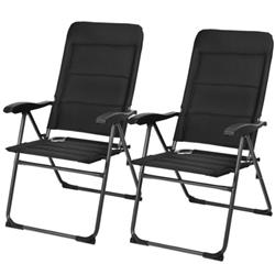 Picture of Total Tactic OP70271BK-2 Outdoor Folding Patio Chair with Adjustable Backrest for Bistro & Backyard&#44; Black - 2 Piece