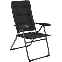 OP70271BK-4 Patio Folding Chair with Adjustable Backrest, Black - Set of 4