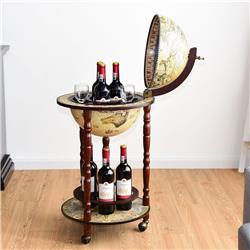Picture of Total Tactic HW58775 17 in. Italian Style Wooden Globe Liquor Bottle Wine Rack