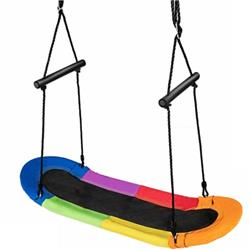 OP70325CL Saucer Tree Swing Surf Kids Outdoor Adjustable Oval Platform Set with Handle-Color