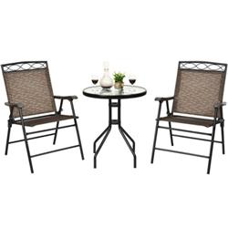 OP70339 Patio Dining Set with Patio Folding Chair & Table
