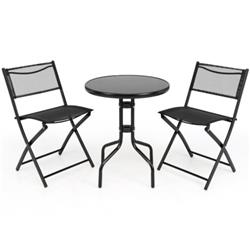 Picture of Total Tactic OP70446 Folding Bistro Table Chair Set for Indoor & Outdoor - 3 Piece