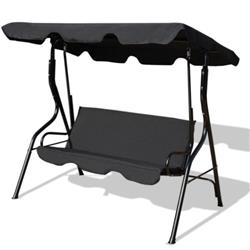 OP70491BK 3-Seat Patio Canopy Swing, Black