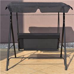 OP70493BK Loveseat Cushioned Patio Steel Frame Swing Glider, Black