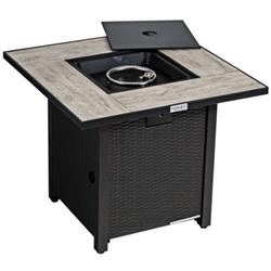 OP70520 30 in. Square Propane Gas Fire Pit Table Ceramic Tabletop