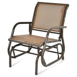 Picture of Total Tactic OP70562BN Outdoor Single Swing Glider Rocking Chair with Armrest, Brown