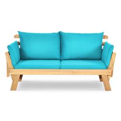 OP70607ATUPlus Adjustable Patio Convertible Sofa with Thick Cushion, Turquoise