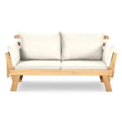 OP70607AWHPlus Adjustable Patio Convertible Sofa with Thick Cushion, White