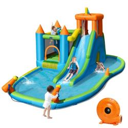 OP70708 Inflatable Water Slide Kids Bounce House Splash Water Pool with Blower