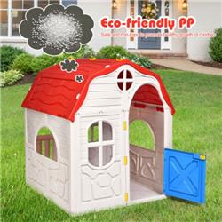 Picture of Total Tactic TY327185 Kids Cottage Playhouse Foldable Plastic Indoor Outdoor Toy