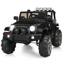 TY327440BKPlus 12V Kids Remote Control Riding Truck Car Toyswith LED Lights, Black
