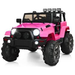 TY327440PIPlus 12V Kids Remote Control Riding Truck Car Toyswith LED Lights, Pink