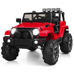 TY327440REPlus 12V Kids Remote Control Riding Truck Car Toyswith LED Lights, Red