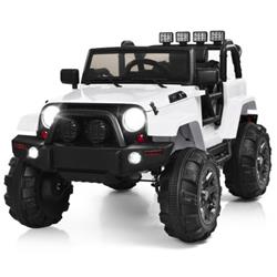 TY327440WHPlus 12V Kids Remote Control Riding Truck Car Toyswith LED Lights, White
