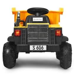 TY327741YW 12V Battery Kids Ride-On Dump Truck Toys with Electric Bucket