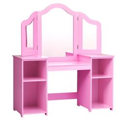 Picture of Total Tactic TY327770PI Kids Tri Folding Mirror Makeup Dressing Vanity Table Set&#44; Pink