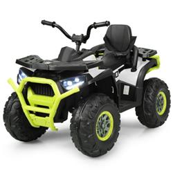 TY327802WHPlus 12V Kids Electric 4-Wheeler ATV Quad Toys with MP3 & LED Lights, White
