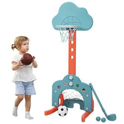Picture of Total Tactic TY327810GN 3-in-1 Kids Basketball Hoop Set with Balls, Green