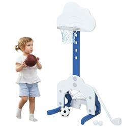 Picture of Total Tactic TY327810WH 3-in-1 Kids Basketball Hoop Set with Balls, White