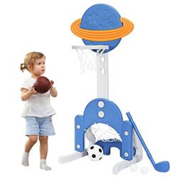 Picture of Total Tactic TY327811NY 3-in-1 Kids Basketball Hoop Set with Balls, Blue