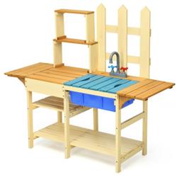Picture of Total Tactic TY327955 Kids Outdoor Wooden Pretend Cook Kitchen Playset Toy