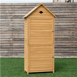 OP3376 Outdoor Wooden Storage Hutch Single Door Shed, Natural Wood -  Total Tactic