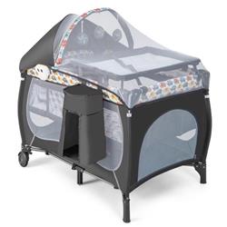 BE10022CL 5-in-1 Portable Baby Playard with Bassinet & Adjustable Canopy, Multi Color
