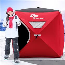 OP3428 2-Person Portable Pop-Up Ice Shelter Fishing Tent with Bag, Red -  Total Tactic