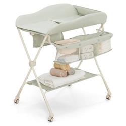 AC10008GN Baby Diaper Changing Table with Water Basin Wheel, Green