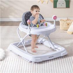 BC10151GR Foldable Baby Activity Walker with Adjustable Height & Detachable Seat Cushion, Gray