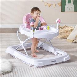 BC10151PI Foldable Baby Activity Walker with Adjustable Height & Detachable Seat Cushion, Pink