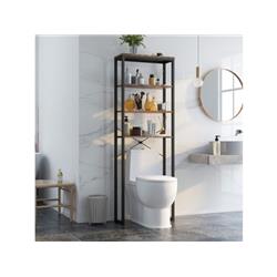 4-Tier Freestanding Over the Toilet Storage Rack, Rustic Brown