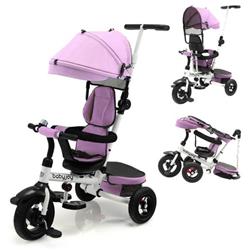 BC10014PI Folding Tricycle Baby Stroller with Reversible Seat & Adjustable Canopy, Pink