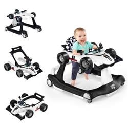 BC10021WH 4-in-1 Foldable Activity Push Walker with Adjustable Height, White