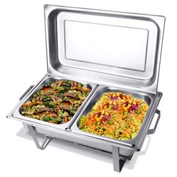 Picture of Total Tactic KC39383 Dish 9 qt. Stainless Rectangular Buffet Chafer - Pack of 2