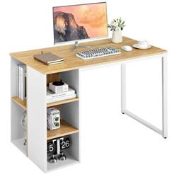 CB10145NA Computer Desk with 5 Side Shelves & Metal Frame, Navy