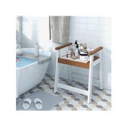 Picture of Costway BA7864CF Shower Bench with Arms for Inside Shower Shaving Legs&#44; Brown