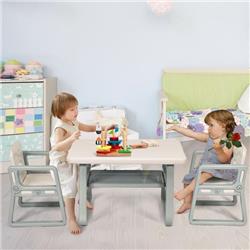Picture of Costway BB5252WH Kids Table & 2 Chair Set with Storage Shelf&#44; White