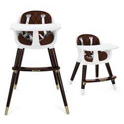 BB5751CF 3-In-1 Adjustable Baby High Chair with Soft Seat Cushion for Toddlers, Brown -  Costway