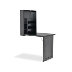 CB10394BK Wall Mounted Fold-Out Convertible Floating Desk with Space Saver, Black