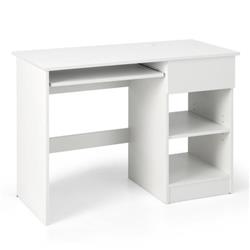 Picture of Costway CB10402WH Wooden Computer Desk with CPU Stand, White