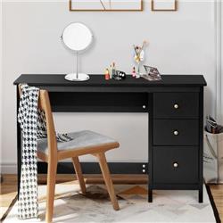Picture of Costway CB10414BK 3 Drawer Home Office Study Computer Desk with Spacious Desktop, Black